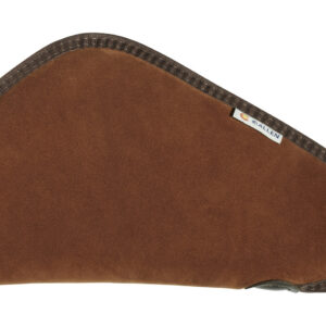 Heritage Cases 8613 Handgun Case Brown Suede w/Black Trim, Faux Sherpa Lining & Foam Padding, Lockable Zippers 13" L