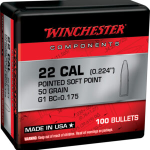 Winchester Ammo WB222SP50X Centerfire Rifle 222Rem 50gr Pointed Soft Point 100 Per Box/10 Case