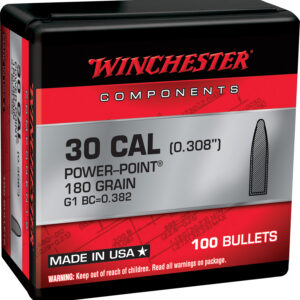 Winchester Ammo WB308P180X Centerfire Rifle 308Win 180gr Power Point 100 Per Box/10 Case