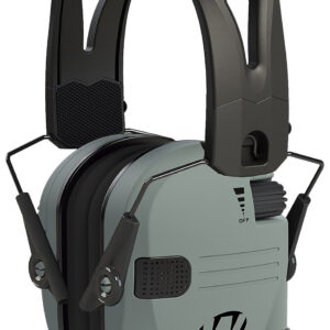Walker's GWPRSEMRHBGY Razor Tacti-Grip 23 dB Over the Head Battleship Gray/Black Polymer