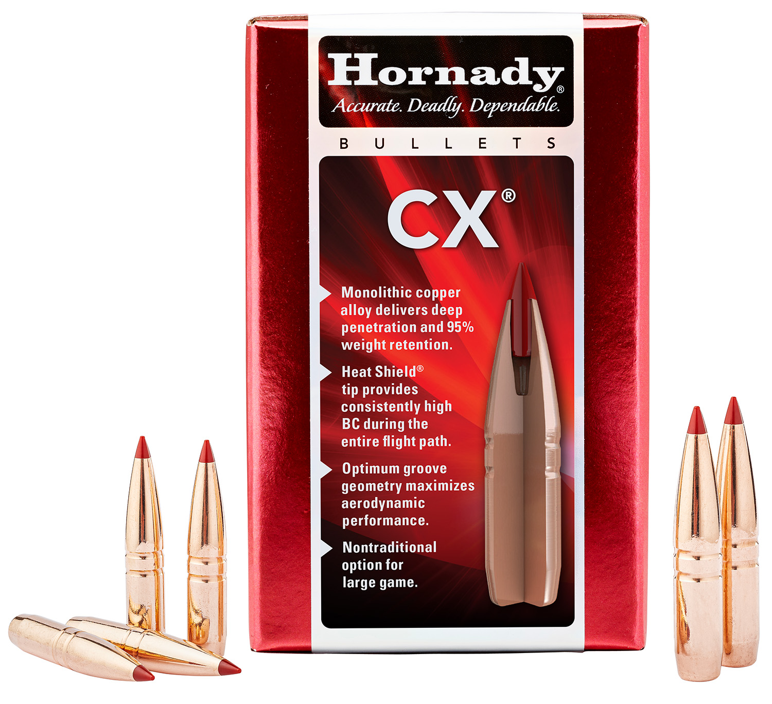 Hornady 24444 CX 6mm 90 gr Copper Solid 50 Per Box/ 40 Case