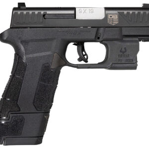 Diamondback DB0301P001 DBAM29 Sub-Compact 9mm Luger 3.50" 12+1,17+1 Overall Black Finish with Serrated Nitride Stainless Steel Slide, Polymer Grip & Picatinny Rail Includes Viridian Laser & Holster