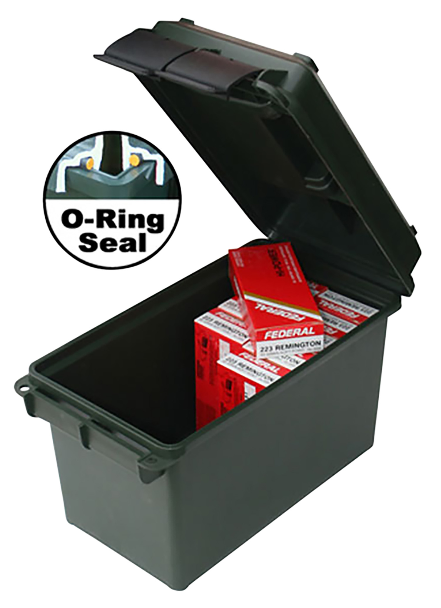 MTM Case-Gard AC50C40 Ammo Can 50Cal Rifle Black Polypropylene