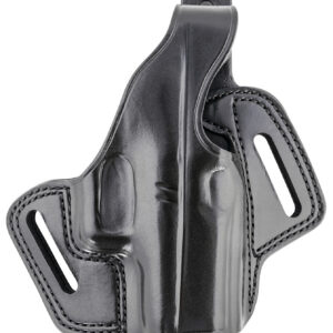 Galco FL800RB Fletch OWB Black Leather Belt Slide Compatible w/Glock 43/43X, Springfield Hellcat Belt Up to 1.75" Wide Right Hand