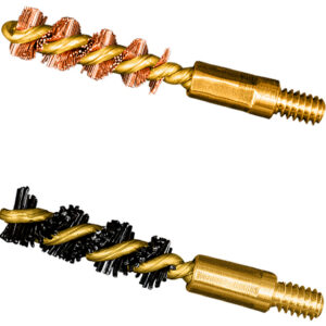 Otis FG317NB Bore Brush Set 17 HMR/177 Cal/177 WSM 5-40" Thread 1" Long Bronze/Nylon Bristles 2 Per Pkg