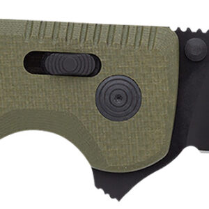 S.O.G SOG12380241 SOG-TAC XR 3.39" Folding Clip Point Plain Black TiNi Cryo D2 Steel Blade OD Green G10 Handle Includes Pocket Clip