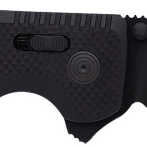 S.O.G SOG12380341 SOG-TAC XR 3.39" Folding Clip Point Part Serrated Black TiNi Cryo D2 Steel Blade Blackout G10 Handle Includes Pocket Clip