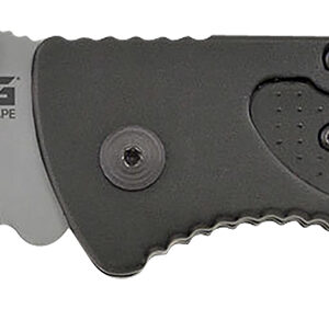 S.O.G SOG-FF24-CP Escape 3.40" Folding Clip Point Part Serrated Bead Blasted 9Cr18MoV SS Blade Black Anodized Aluminum Handle Includes Belt Clip