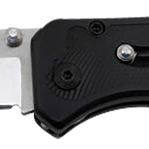 S.O.G SOGFLA1001CP Flare 3.50" Folding Plain Clip Point Satin Polished/Black GRN Handle