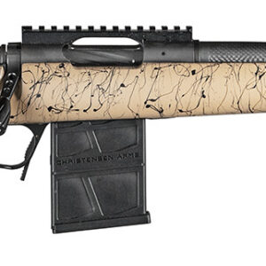 Christensen Arms 8010612200 Ridgeline Scout Full Size 223 Rem 4+1, 16" Black Nitride Steel Threaded Barrel, Black Nitride Aluminum Receiver, Tan w/Black Webbing Fixed Sporter Stock