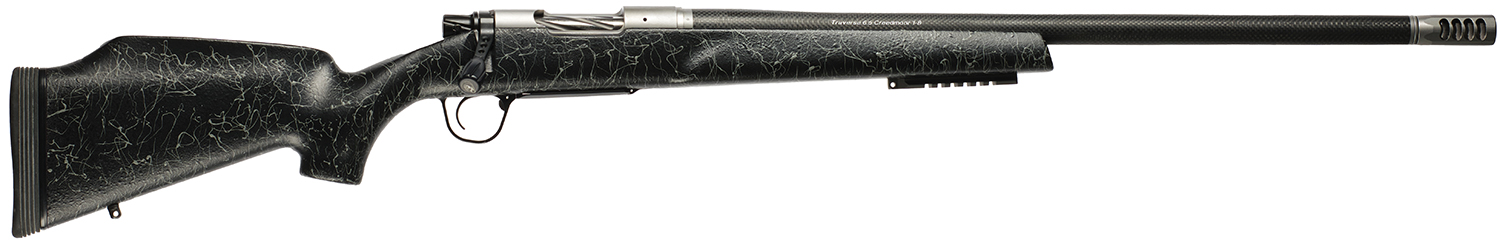 Christensen Arms 8011000100 Traverse 22-250 Rem 4+1 24" Threaded Barrel, Natural Stainless, Black with Gray Webbing Stock