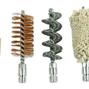 KleenBore 12GA-SET Shotgun Accessory Cleaning Set 12 Gauge Shotgun #8-32 Thread Cotton Mop/Bore Brush Bronze Bristles