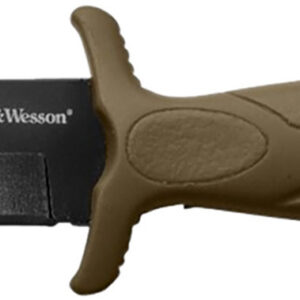 Smith & Wesson Knives 1100073 H.R.T. Flase Edge 2.75" Fixed Plain Black Oxide Stainless Steel Blade Flat Dark Earth Rubber Handle Includes Sheath