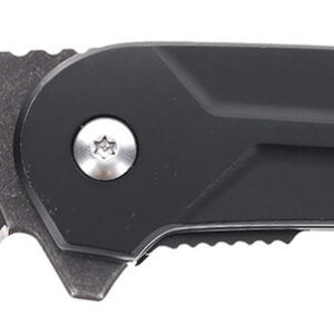 Schrade 1159329 Reckon 3.25" Folding Drop Point Plain Dark Stonewash D2 Steel Blade 4.40" Black Aluminum Handle