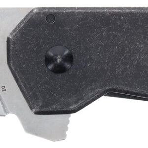 Schrade 1136251 Slyte 3" Folding Plain Satin D2 Steel Blade 4.50" Dark Stonewash Stainless Steel Handle