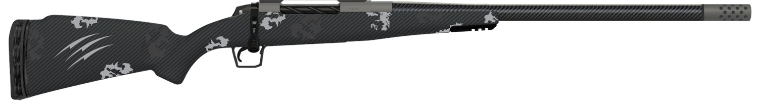 Fierce Firearms ROG7PRC24GP Carbon Rogue Full Size 7mm PRC 3+1 24" Hand Lapped/Match Grade Threaded Barrel, Glacier Cerakote Steel Receiver, Phantom Camo Fierce Rogue Carbon Fiber Stock