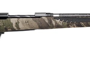 Savage Arms 58018 110 UltraLite 6.5 Creedmoor 4+1 22" Threaded Carbon Fiber Wrapped Barrel, Black Melonite Rec, Woodland Camo AccuStock with AccuFit