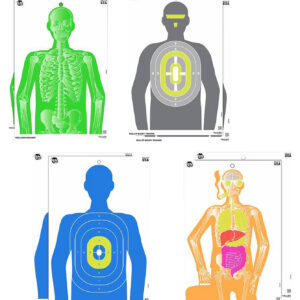 EZ-Aim 15645 Imposing Figure Silhouette Paper Works w/Handgun/Shotgun/Airsoft Gun/BB Guns/Pellet Gun 12 x 18 Multi-Color 8 Pack