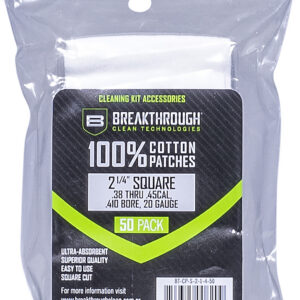 Breakthrough Clean BTCPS21450 Square Cleaning Patches For .38-.45 Cal & .410-20 Gauge 2.25" 50 Pack/6 per case
