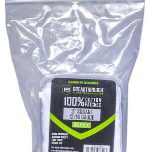 Breakthrough Clean BTCPS350 Square Cleaning Patches 100% Cotton 50 Pack For 12-16 Guage