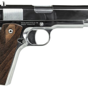 Tisas 10100513 1911 Regulator Full Size Frame 9mm Luger/38 Super 9+1 5" Stainless Steel Barrel, Polished Chrome Steel Serrated Slide, Chrome High Polished Steel Frame w/Beavertail, Turkish Walnut Grip