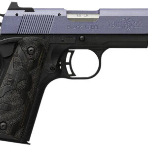 Browning 051894490 1911 Black Label Compact Frame 22 LR 10+1, 3.63" Matte Stainless Steel Barrel, Crushed Orchid Cerakote Serrated Slide, Matte Black Polymer Frame w/Beavertail