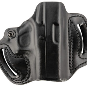 DeSantis Gunhide 086BA8BZ0 Mini Slide OWB Black Leather Belt Slide Fits Glock 43/43x/48 Belt 1.75" Wide Black Hand