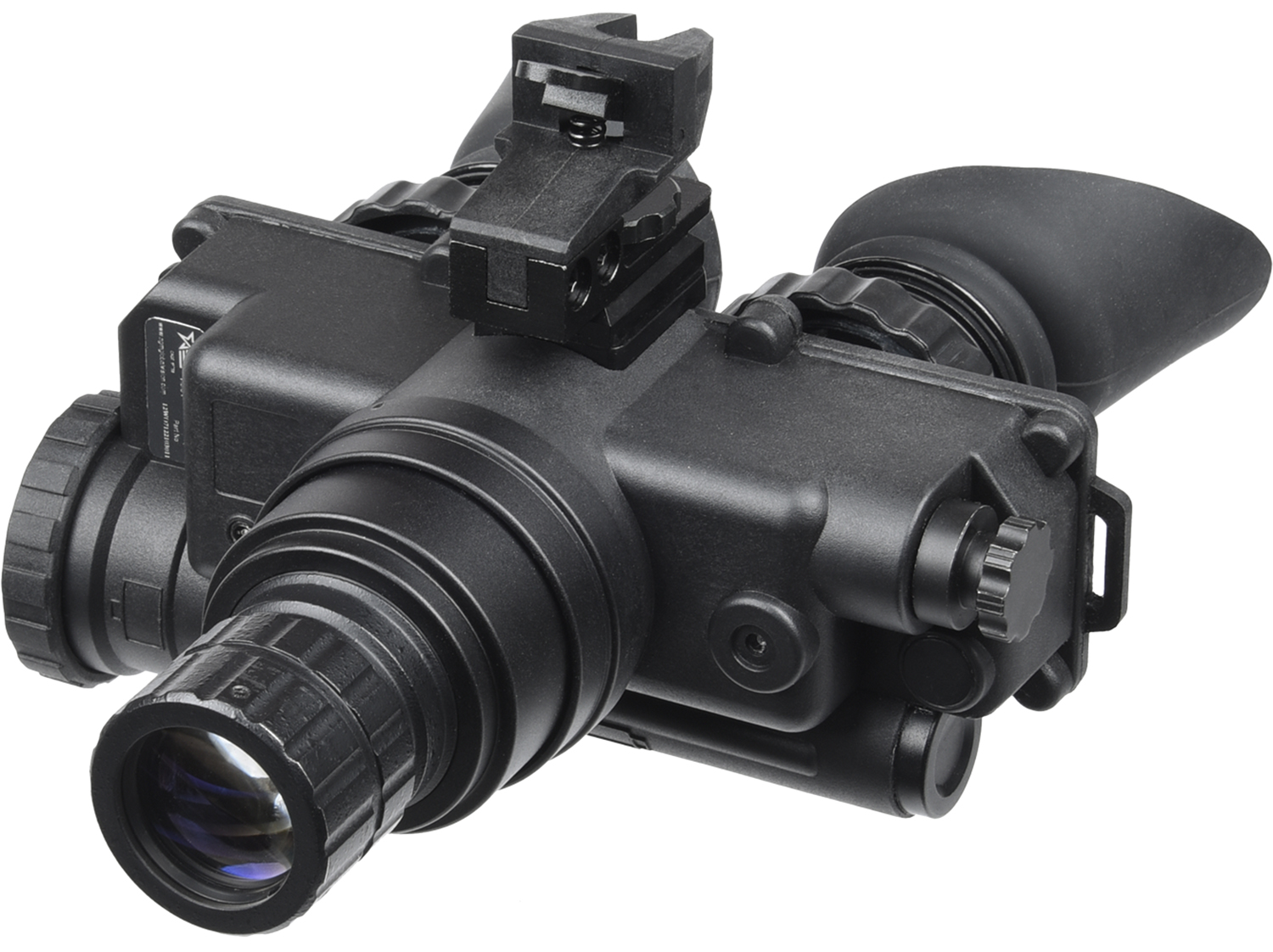AGM Global Vision 12W7P122153211 Wolf-7 PRO NL1 Night Vision Goggles Black 1x 27mm, Generation 2+ Level 1, 45-54 lp/mm Resolution, Green Filter