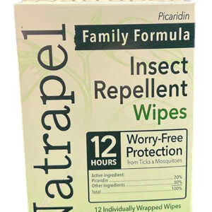 Natrapel 00066095 Repellent Wipes  Repels Ticks & Biting Insects Effective Up to 12 hrs 12/Box