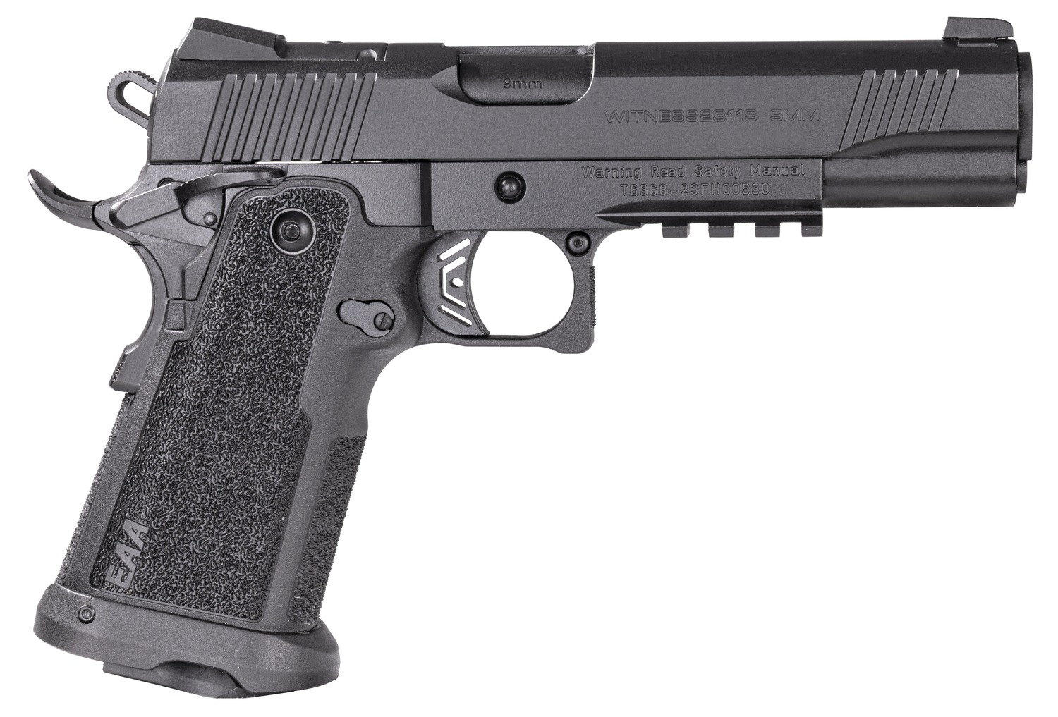 Girsan 395020 Witness2311 9mm Luger 17+1 5" Black Steel Barrel, Black Optic Ready/Serrated Steel Slide, Black Polymer Frame w/Beavertail & Picatinny Rail, Black Checkered Polymer Grip, Ambidextrous