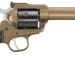 Ruger 2034 Super Wrangler 22 LR/22 WMR 6 Shot 5.50" Bronze Cerakote Steel Barrel & Frame, Black Cylinder, Black Checkered Polymer Grip, Transfer Bar Safety, Exposed Hammer