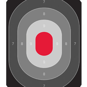 Birchwood Casey 37053 EZE-Scorer Silhouette Oval Target Hanging Paper All Firearms 23" x 35" Black/Gray/Red 5 Targets