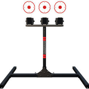 Birchwood Casey 3TPR 3 Spring Loaded Self Resting Targets Plate Rack Black/Red AR500 Steel 0.37" Thick Standing