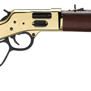 Henry H006GMR Side Gate Carbine 357 Mag/38 Special 7+1 16.50" Blued Octagon Barrel, Polished Brass Rec, American Walnut Stock, Adj. Sight, Large Loop Lever