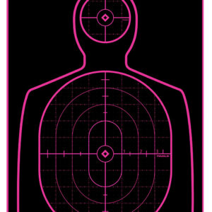 TruGlo TG13A12BB Tru-See Handgun Target Self-Adhesive Heavy Paper Black/Pink 12"x18" Silhouette 12 Pack