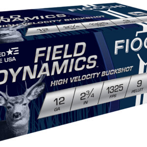 Fiocchi 12HV9P Field Dynamics 12Gauge 2.75" 9Pellets 00Buck Shot 10 Per Box/25 Case