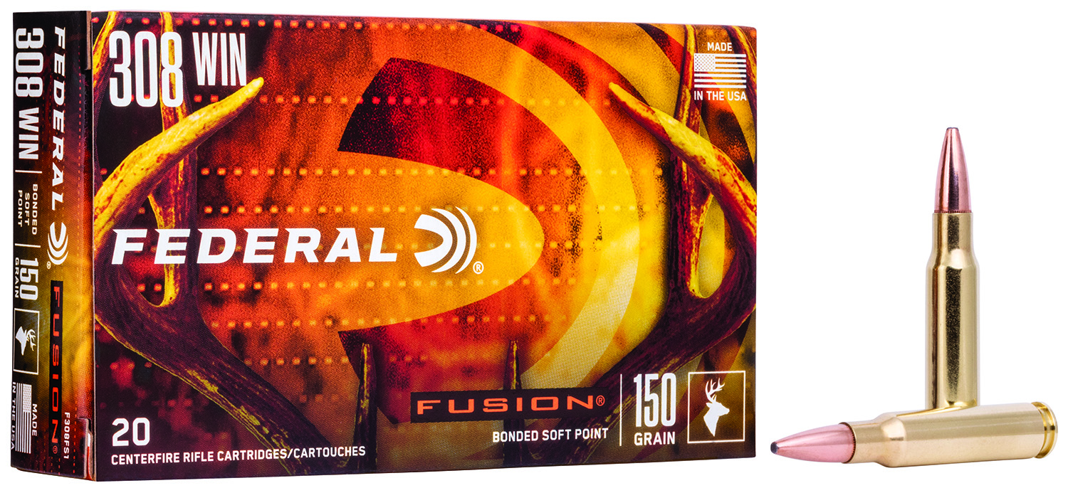 Federal F308FS1 Fusion 308Win 150gr Bonded Soft Point 20 Per Box/10 Case
