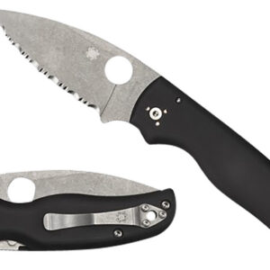 Spyderco C229GP Shaman 3.58" Folding Plain Stonewashed CPM S30V SS Blade/Black Textured G10 Handle Includes Pocket Clip