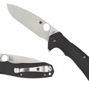 Spyderco C234CFP Amalgam 3.80" Folding Drop Point Plain Satin CPM S30V SS Blade/Black Textured Carbon Fiber/G10 Handle Includes Pocket Clip