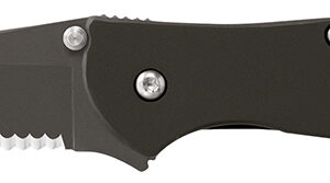 Kershaw 1660CKTST Leek 3" Folding Modified Drop Point Part Serrated Black DLC 14C28N Steel Blade Black DLC 410 Stainless Steel Handle Includes Pocket Clip
