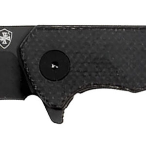 Templar Knife PFMBK321 Paladin 3.27" Folding Drop Point Plain Black Powder Coated D2 Steel Blade, 4.40" Black Micarta Handle