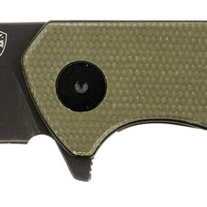 Templar Knife PFMGN321 Paladin 3.27" Folding Drop Point Plain Black Powder Coated D2 Steel Blade, 4.40" Green Micarta Handle