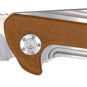 Camillus 19196 Sevens 2.75" Folding Plain Silver AUS-8 Carbonitride Titanium Blade, Desert Tan/SS G10/SS Handle