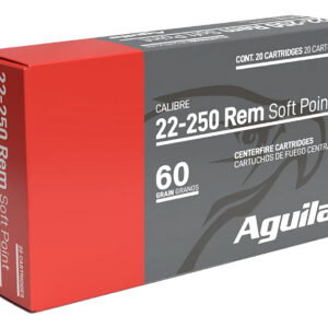 Aguila 8338AG 22-250Rem 60gr InterLock Boat Tail Soft Point 20 Per Box/10 Case