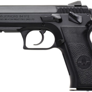 IWI US J941FS910ORP Jericho 941 Mid-Size Frame 9mm Luger 10+1 3.80" Black Chrome Lined Steel Barrel, Black Serrated Steel Slide & Frame w/Beavertail & Picatinny Rail, Black Textured Grips