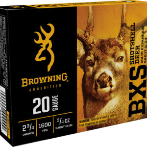 Browning Ammo B193112021 BXS 20Gauge 2.75" 3/4oz Sabot Slug Shot 5 Per Box/20 Case