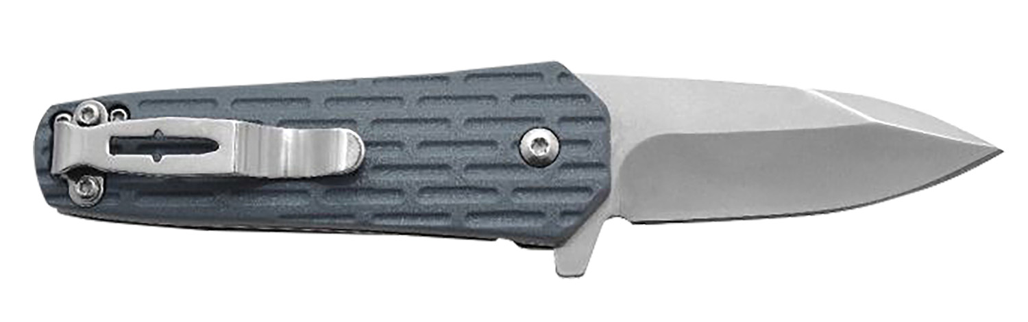 Camillus 19399 Wedge 2.25" Folding Spear Point Plain Silver Carbonitride Titanium 420 Stainless Steel Blade, Blue Textured GFN Handle