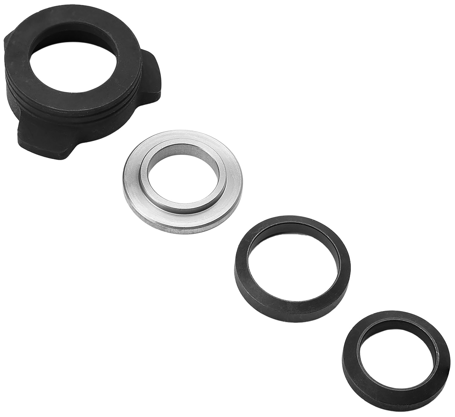 Strike Industries BSOPPRESSORUBASE Oppressor Universal 3-Lug QD Base Set Black/Silver 1/2" & 5/8" Threaded Barrels