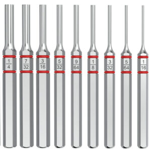 Real Avid AVAPKS Accu-Punch Standard Pin Punch Set Silver Steel Universal Firearm 11 Pieces
