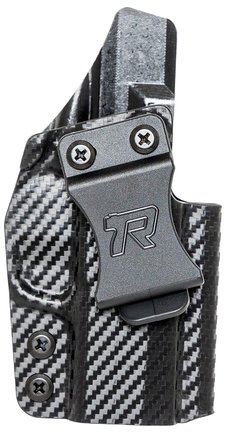 Rounded Gear GLKG43CFRHVAR Kydex IWB Black Kydex Fits Glock 43 Belt Clip Right Hand